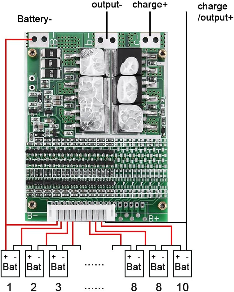 woobles 36V 35A Lithium Battery Protection Board 10S Li-ion Battery BMS Protection Board PCB for Ternary Cobalt Cells with Balancing - Image 5